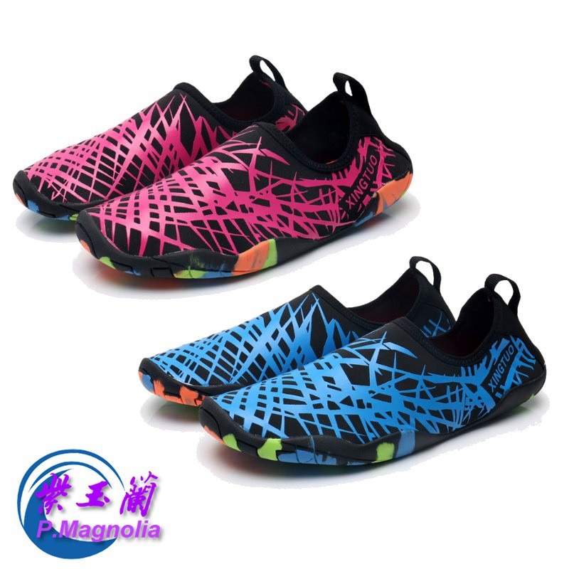 台灣現貨/男女厚底輕便舒適透氣墊運動沙灘鞋/涉水鞋/溯溪鞋/防滑鞋/游泳鞋/浮潛鞋/潛水鞋-紫玉蘭/4414-細節圖2