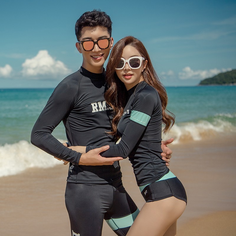 台灣現貨/高端/防曬潛水服/情侶潛浮服長袖泳衣水母衣水母服衝浪服男女速乾防曬衣/紫玉蘭 水藍-細節圖3