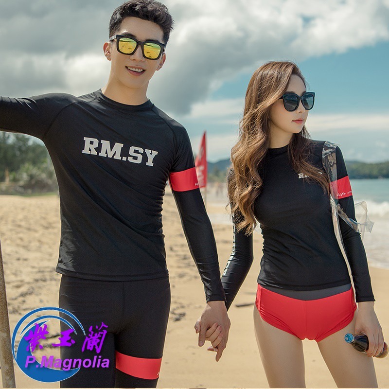 台灣現貨/高端/防曬潛水服/情侶潛浮服長袖泳衣水母衣水母服衝浪服男女速乾防曬衣/紫玉蘭-細節圖2