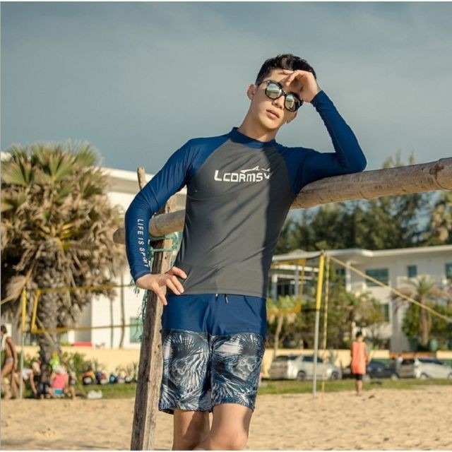 高端/情侶男女速乾/排汗顯瘦潛水服/運動防曬水母衣泳衣/紫玉蘭/現貨-細節圖2