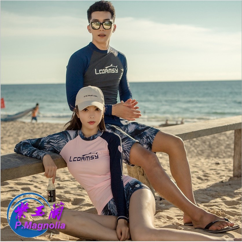 高端/情侶男女速乾/排汗顯瘦潛水服/運動防曬水母衣泳衣/紫玉蘭/現貨-細節圖6