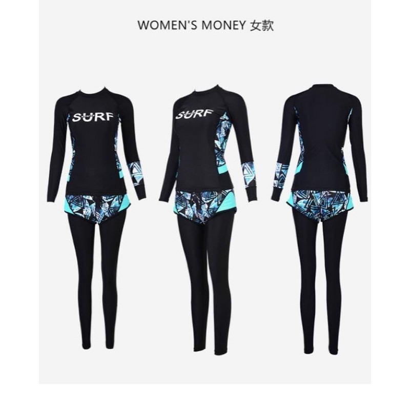 台灣現貨/親子裝速乾材質3件套水母衣/防曬浮潛長袖款泳衣/分體溫泉泳衣/衝浪潛水裝/紫玉蘭 963-細節圖7