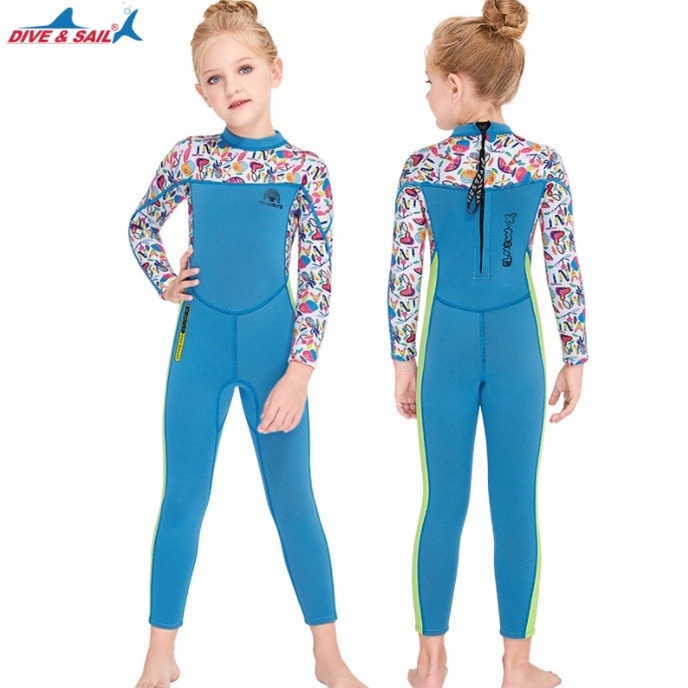 台灣現貨/新款2.5MM兒童保暖長袖連體防寒衣 – 紫玉蘭/KW-細節圖2