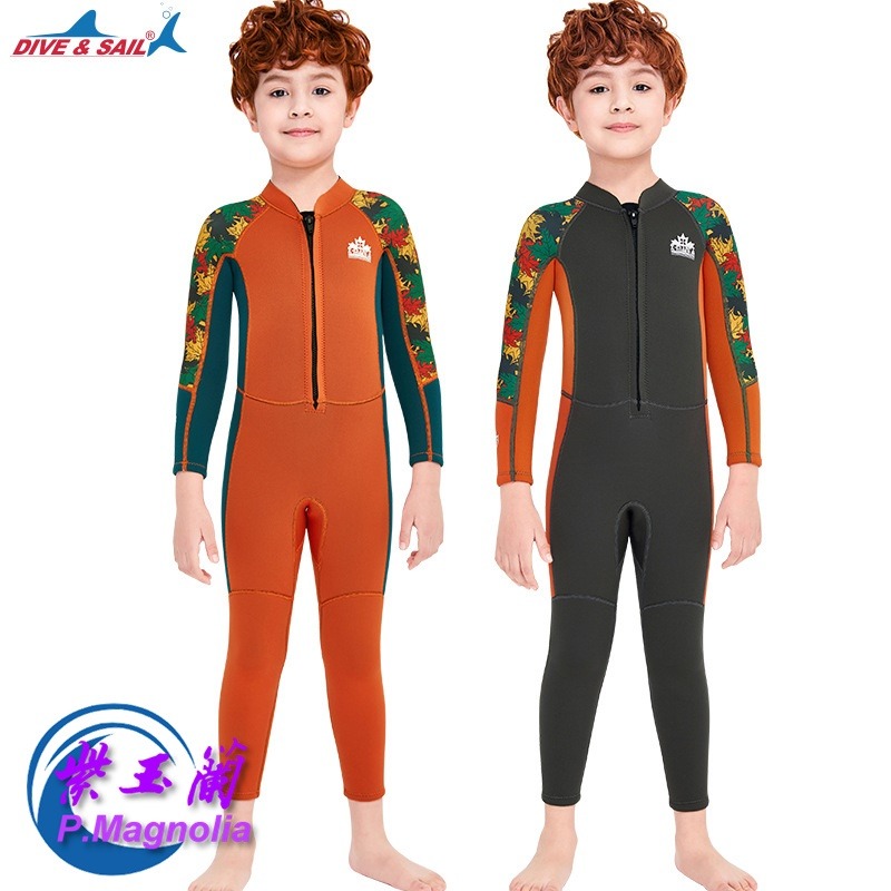 台灣現貨/新款兒童保暖泳衣2.5MM/連體前開拉鏈潛水服/防寒浮潛衝浪水母衣-紫玉蘭/兒童/KW-細節圖6