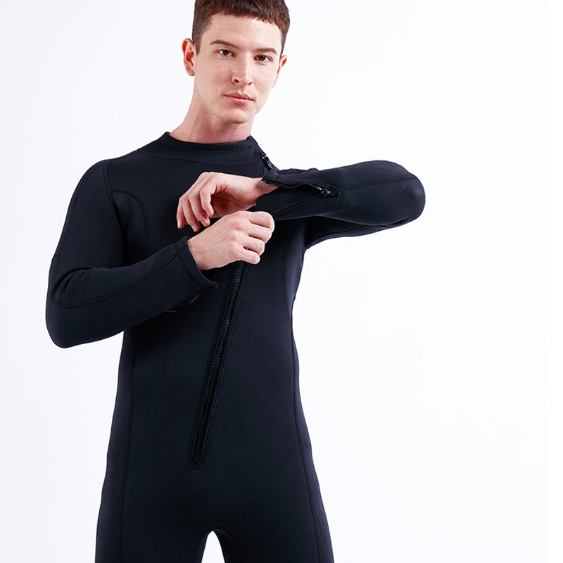 台灣現貨/新款3mm連身前開拉鏈潛水衣-紫玉蘭/026/KW-細節圖4