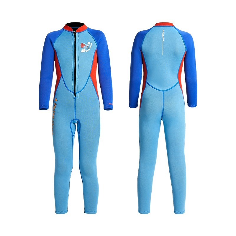 台灣現貨/新款2.5MM兒童保暖連體長袖長褲防寒衣– 紫玉蘭/KW-細節圖3