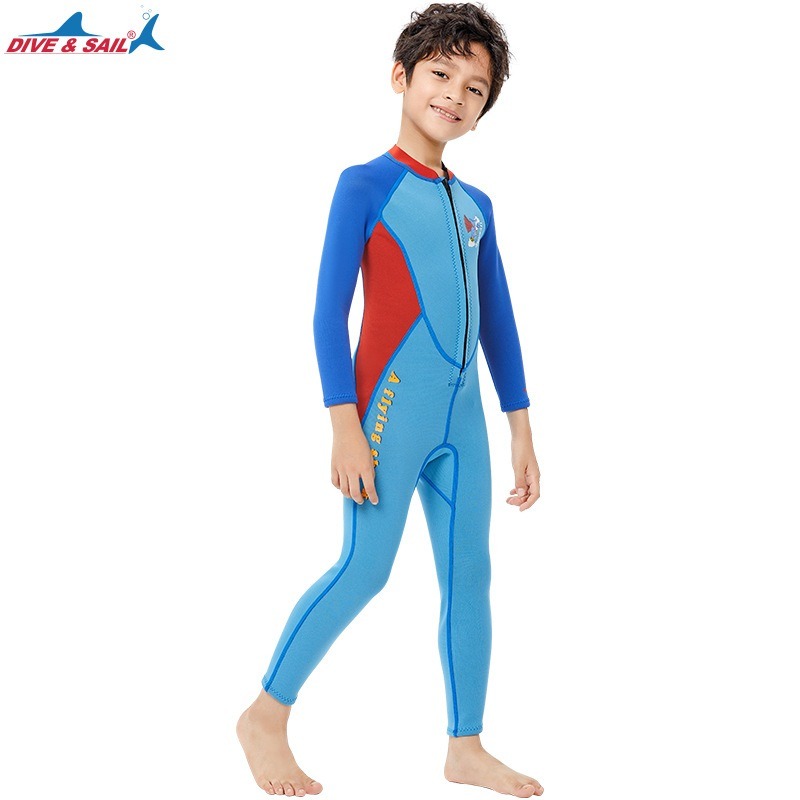 台灣現貨/新款2.5MM兒童保暖連體長袖長褲防寒衣– 紫玉蘭/KW-細節圖4