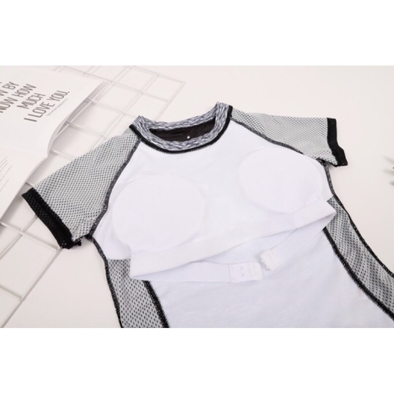 時尚運動風速乾材質/兩件式泳衣/泡溫泉泳衣/學生款游泳課短袖泳衣/加大碼/遮肚寬鬆顯瘦保守分體運動泳衣9902/TS-細節圖10