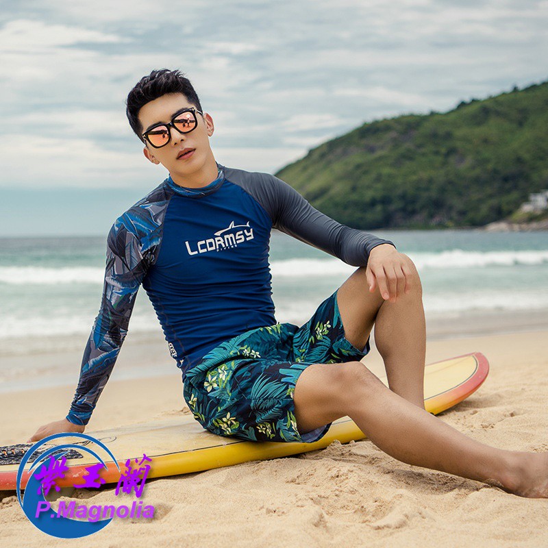 台灣現貨/高端速乾材質/防曬系數50+/男水母衣/男潛水衣/男衝浪衣/紫玉蘭/高端-細節圖2