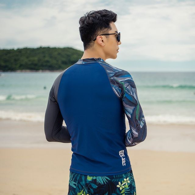 台灣現貨/高端速乾材質/防曬系數50+/男水母衣/男潛水衣/男衝浪衣/紫玉蘭/高端-細節圖5