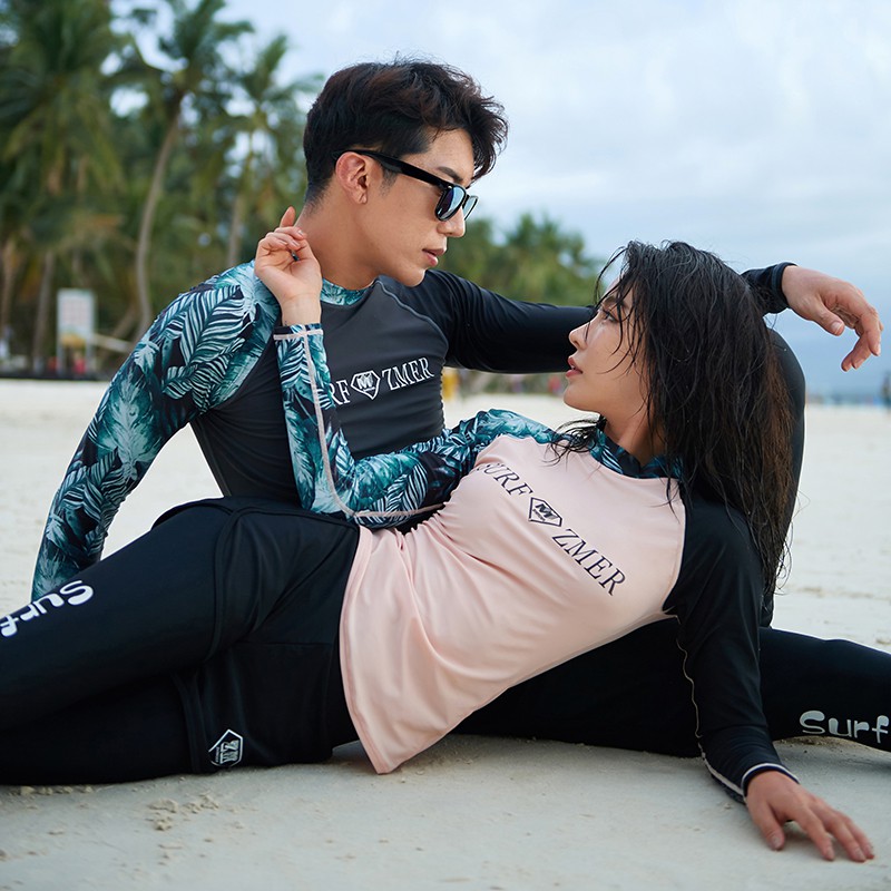 台灣現貨/新款長袖速乾材質/防曬系數50+/水母衣/潛水衣/衝浪衣-紫玉蘭-優質/情侶/2029-細節圖6