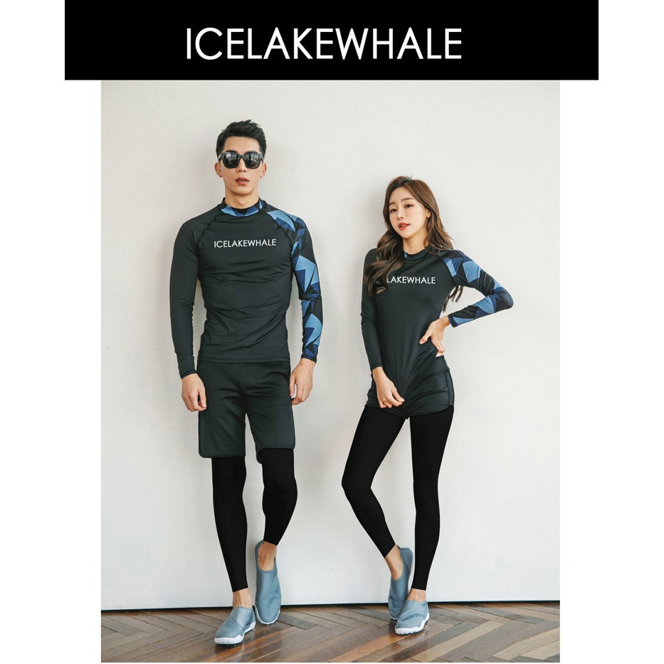 台灣現貨/速乾材質水母衣/分體防曬長袖套頭款泳衣/情侶衝浪浮潛套裝/潛水裝/紫玉蘭1915-細節圖6