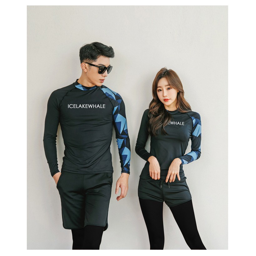 台灣現貨/速乾材質水母衣/分體防曬長袖套頭款泳衣/情侶衝浪浮潛套裝/潛水裝/紫玉蘭1915-細節圖8