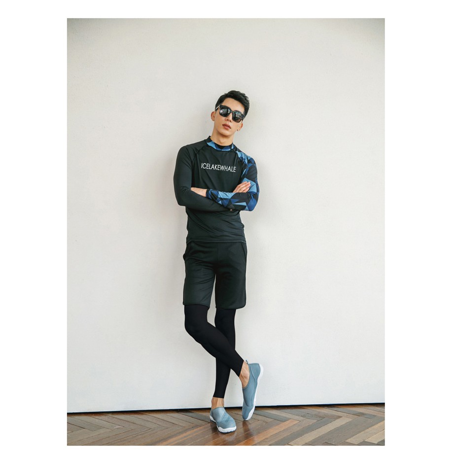 台灣現貨/速乾材質水母衣/分體防曬長袖套頭款泳衣/情侶衝浪浮潛套裝/潛水裝/紫玉蘭1915-細節圖9