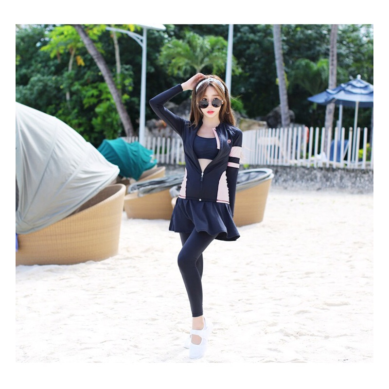 台灣現貨/速乾材質拉鍊親子款水母衣/分體防曬長袖拉鏈款泳衣/親子情侶衝浪浮潛套裝/潛水裝紫玉蘭1903-細節圖4