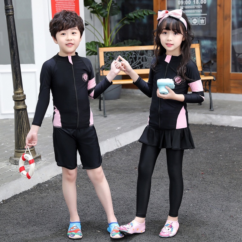 台灣現貨/速乾材質拉鍊親子款水母衣/分體防曬長袖拉鏈款泳衣/親子情侶衝浪浮潛套裝/潛水裝紫玉蘭1903-細節圖7