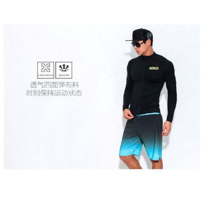 台灣現貨/高端/韓版加大碼拉鍊潛水服/男戶外滑水分體長袖衝浪服防曬泳衣浮潛水母衣/紫玉蘭/現貨-細節圖4