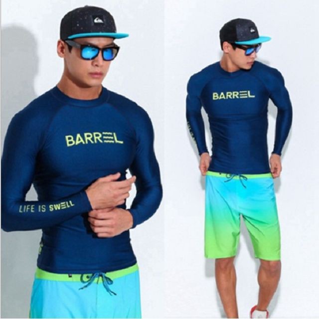 台灣現貨/高端/韓版潛水服/男戶外滑水分體長袖衝浪服防曬泳衣浮潛水母衣/紫玉蘭-細節圖5