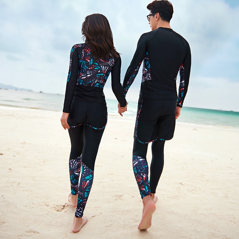 台灣現貨/新款長袖速乾材質/防曬系數50+/水母衣/潛水衣/衝浪衣-紫玉蘭-優質/情侶/2009-細節圖7