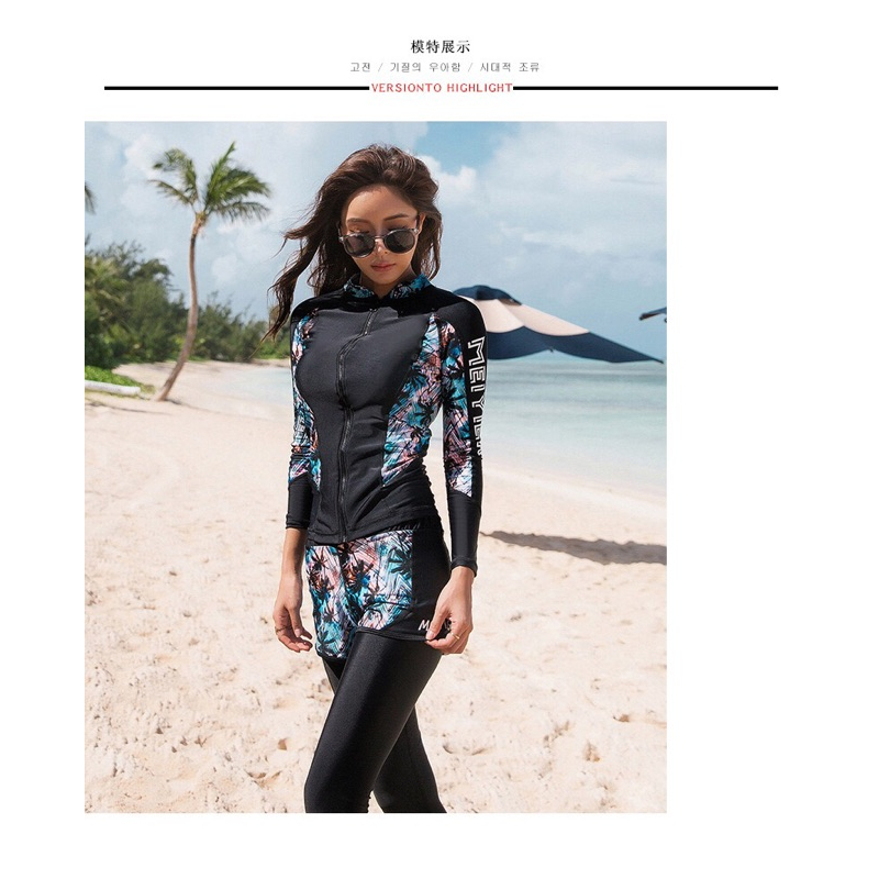 台灣現貨/速乾材質水母衣/分體防曬長袖款泳衣/情侶衝浪浮潛套裝/男女潛水裝/防磨衣/紫玉蘭2008-2018-細節圖4