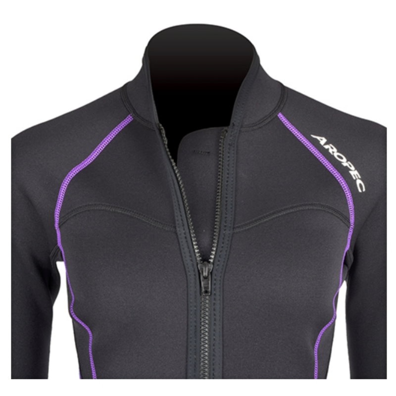 台灣現貨/【AROPEC】1.5mm Neoprene長袖長褲防寒衣(女款) – 紫玉蘭-細節圖5