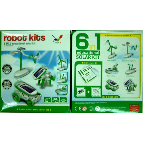 RK兒童科學實驗6合1太陽能機器人DIY益智太陽能玩具六合一 科教玩具機器人系列教育性玩具太陽能拼裝組合模型益智玩具教具