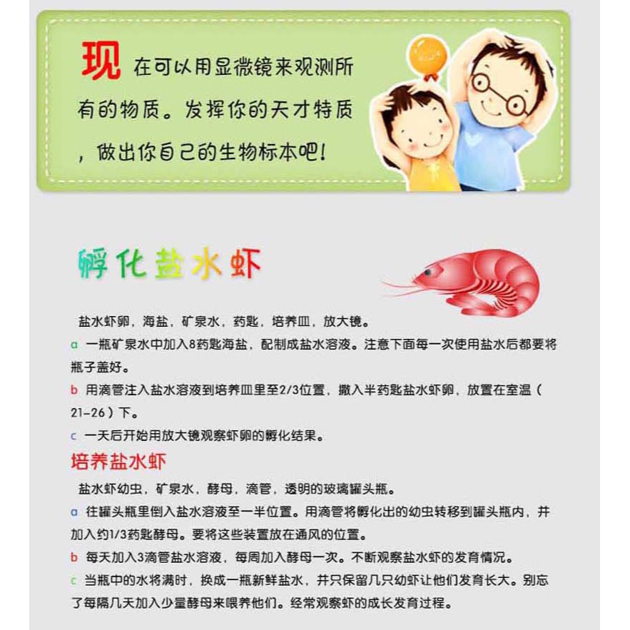 OM學生科學實驗鑑定1200倍生物顯微鏡 整套蝦卵養蝦標本工具精密金屬座塑膠收納箱 小科學家奇妙微觀世界兒童光學顯微鏡-細節圖10