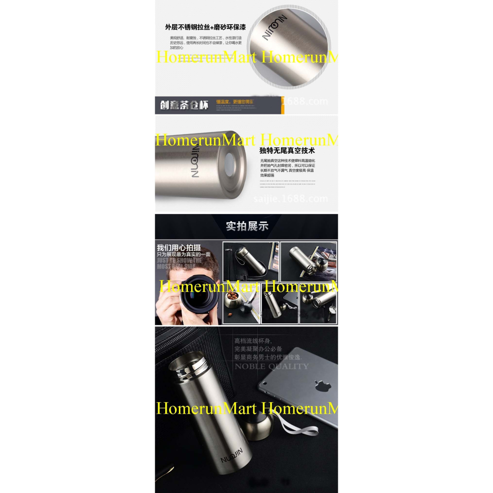 WB長效保冰保熱便攜運動水壺咖啡壺 雙層真空不鏽鋼保溫杯500ML濾網泡茶杯 304不鏽鋼水杯保溫水壺保溫瓶保溫辦公杯-細節圖6