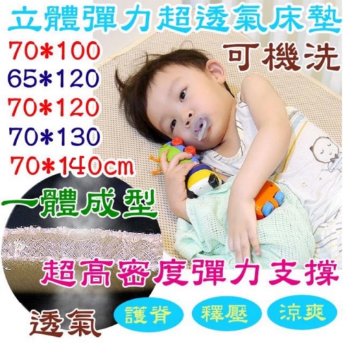 台灣製🌟水洗防螨 嬰兒床大床墊 幼兒園睡墊 比奇哥 GIO 更好的 超透氣排汗床墊 透氣涼墊 立體超透氣涼墊