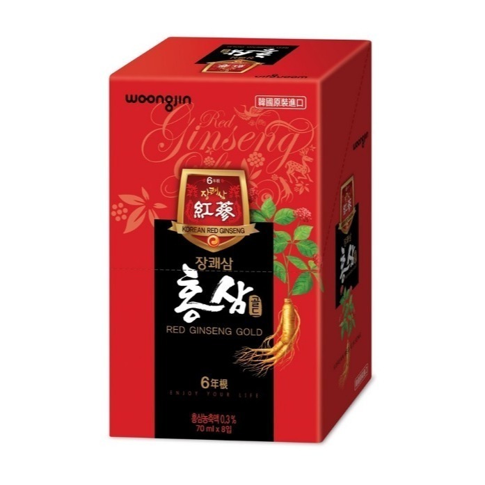★JP喵★ 韓國WOONGJIN 韓國熊津紅蔘飲 8入組 盒裝 70ml/包 (韓國原裝進口) 保存期限2027.03-規格圖6