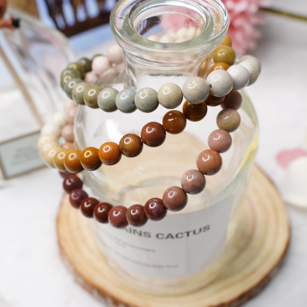 《愛莉輕寶石》水晶手鍊  奶昔  阿拉善  6.5~7.2mm  天然水晶(隨機出貨.不挑款) ALA005-細節圖4