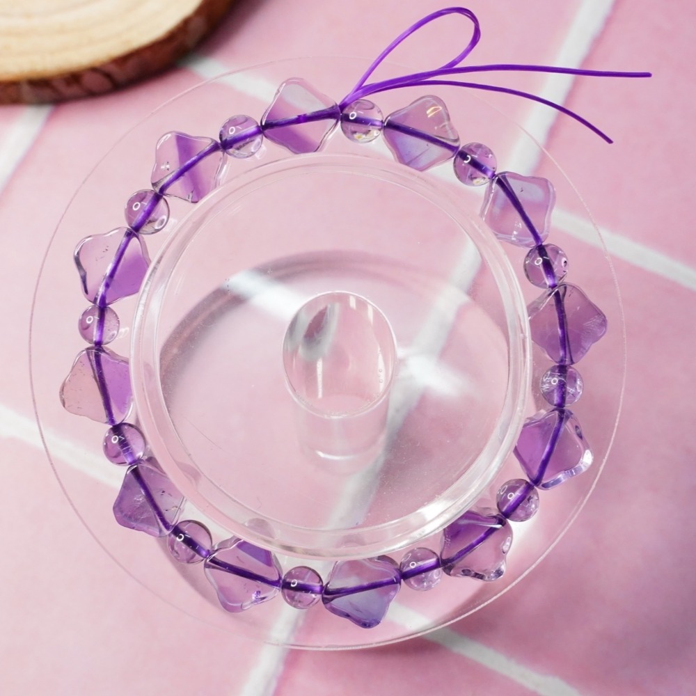 《愛莉輕寶石》水晶手鍊  紫水晶  11mm 天然水晶(隨機出貨.不挑款) AME007-細節圖2