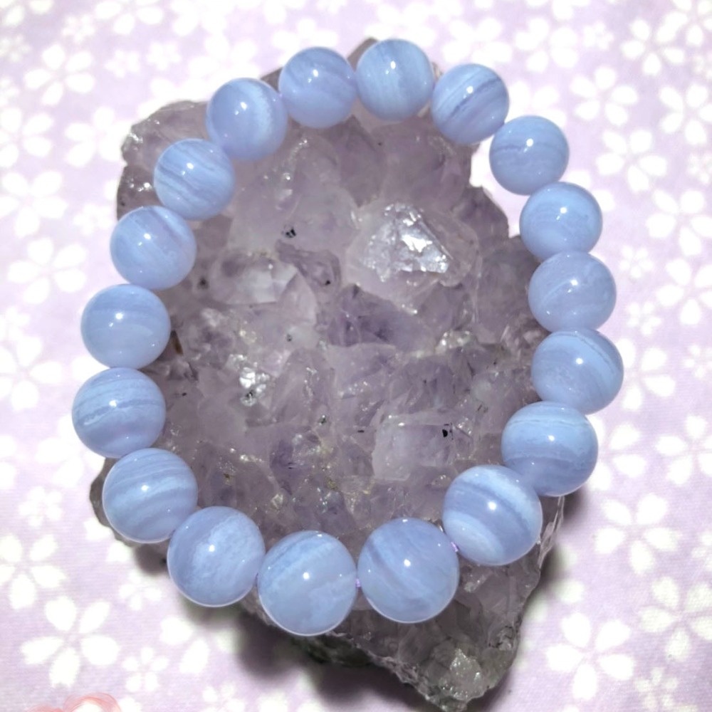 《愛莉輕寶石》水晶手鍊  藍紋瑪瑙 10mm 天然水晶 BLA001-細節圖2