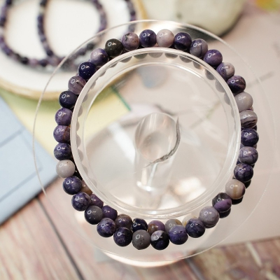 《愛莉輕寶石》水晶手鍊 紫龍晶 5.5~5.7mm 天然水晶(隨機出貨.不挑款) CHB001