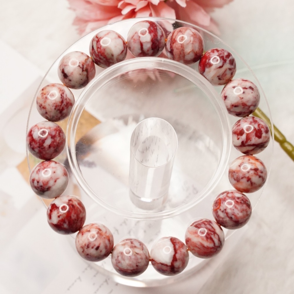 《愛莉輕寶石》水晶手鍊  紅硃砂  6.8~12mm  天然水晶(隨機出貨.不挑款) CIN002-細節圖2