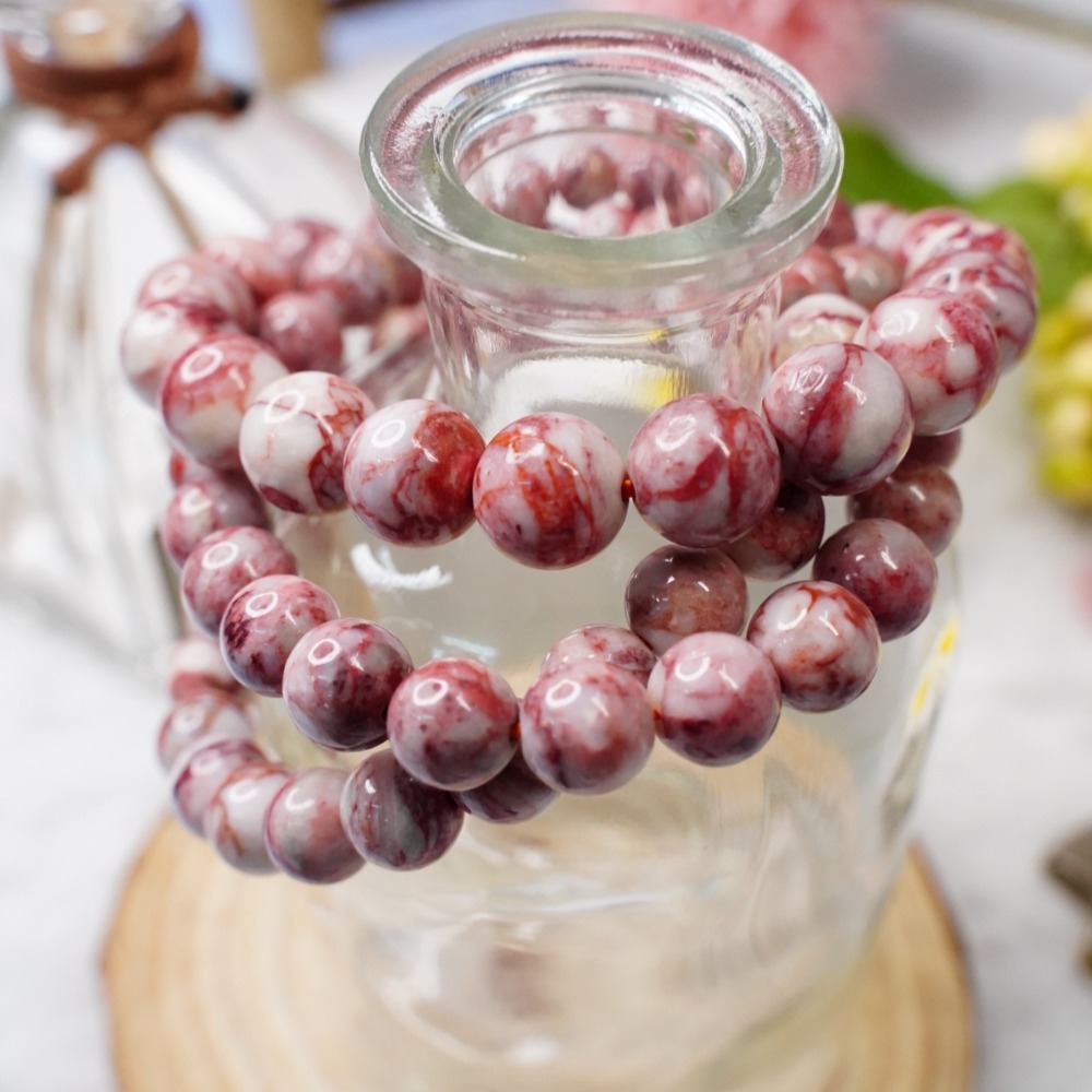 《愛莉輕寶石》水晶手鍊  紅硃砂  6.8~12mm  天然水晶(隨機出貨.不挑款) CIN002-細節圖4