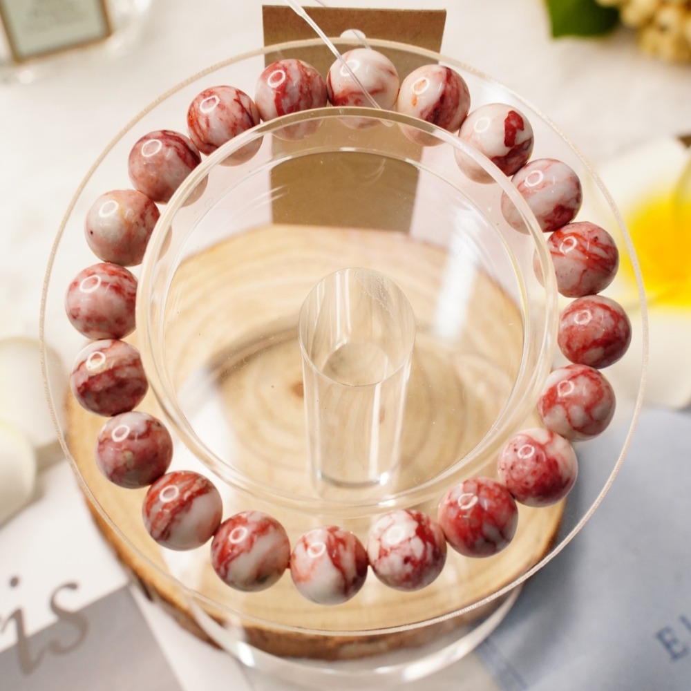 《愛莉輕寶石》水晶手鍊  紅硃砂  6.8~12mm  天然水晶(隨機出貨.不挑款) CIN002-細節圖5