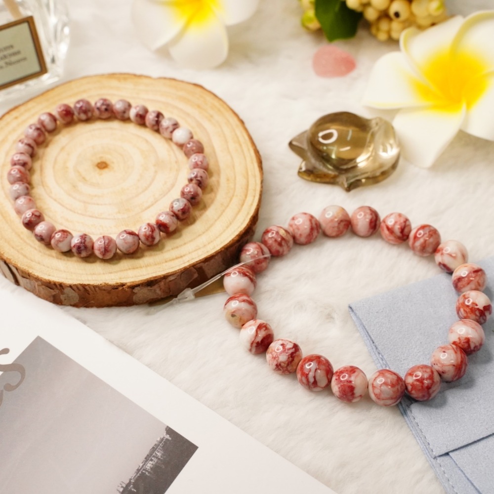 《愛莉輕寶石》水晶手鍊  紅硃砂  6.8~12mm  天然水晶(隨機出貨.不挑款) CIN002-細節圖6