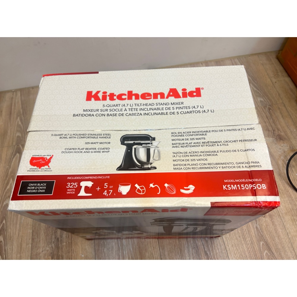 美國kitchenAid 5QT 桌上型攪拌機  黑色 4.7L KSM150PSOB 台灣現貨 可面交 倉庫實拍-細節圖2