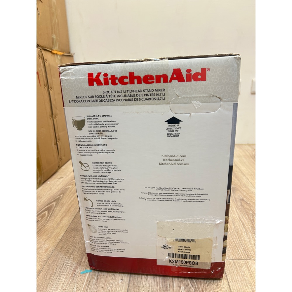 美國kitchenAid 5QT 桌上型攪拌機  黑色 4.7L KSM150PSOB 台灣現貨 可面交 倉庫實拍-細節圖3