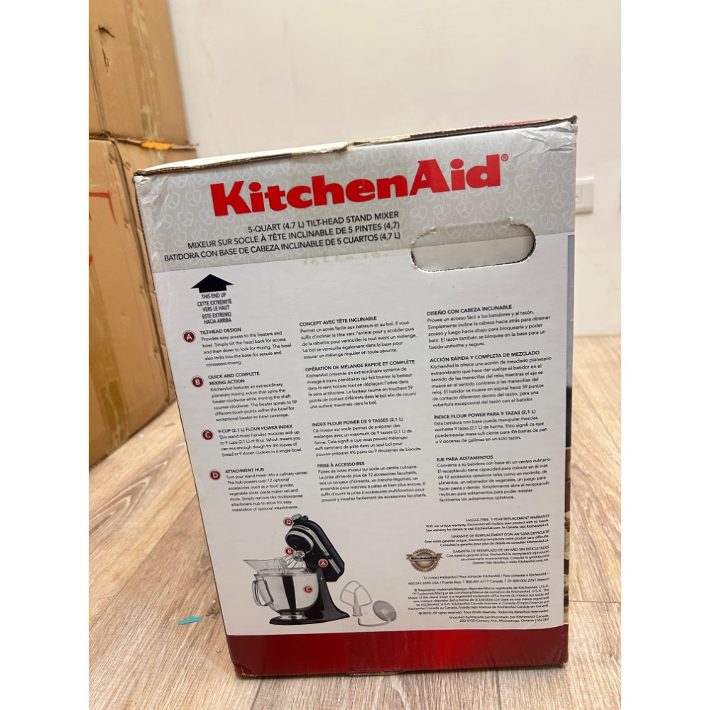 美國kitchenAid 5QT 桌上型攪拌機  黑色 4.7L KSM150PSOB 台灣現貨 可面交 倉庫實拍-細節圖4