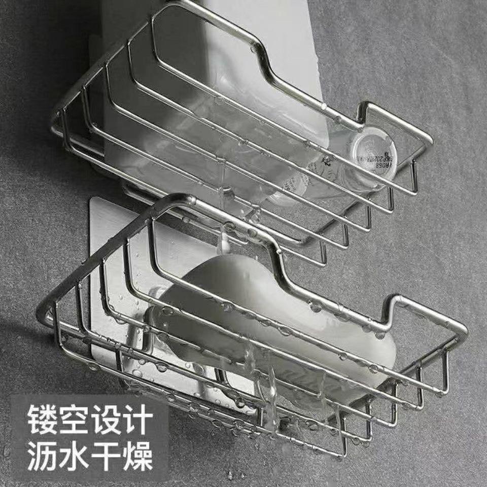 不鏽鋼肥皂架 免釘置物架 無痕置物架 免打孔置物架 肥皂架 廚房置物架 菜瓜布架 面紙架 免釘層板 浴室置物架 瀝水架-細節圖7