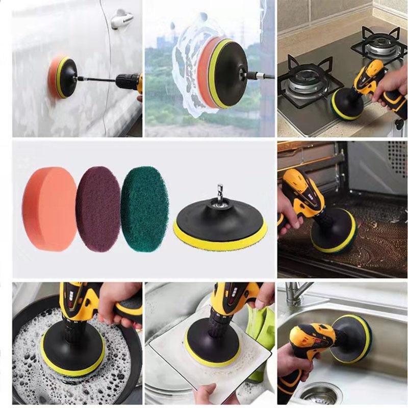 電動清潔刷 電動刷 電動刷頭電鑽刷 電鑽清潔刷廚房清潔 地板清潔 電動菜瓜布 六角柄清潔刷電鑽打蠟 清潔神-細節圖5