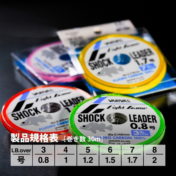 >日安路亞< VARIVAS LIGHT GAME SHOCK LEADER FULUORO CARBON 氟碳線-細節圖3