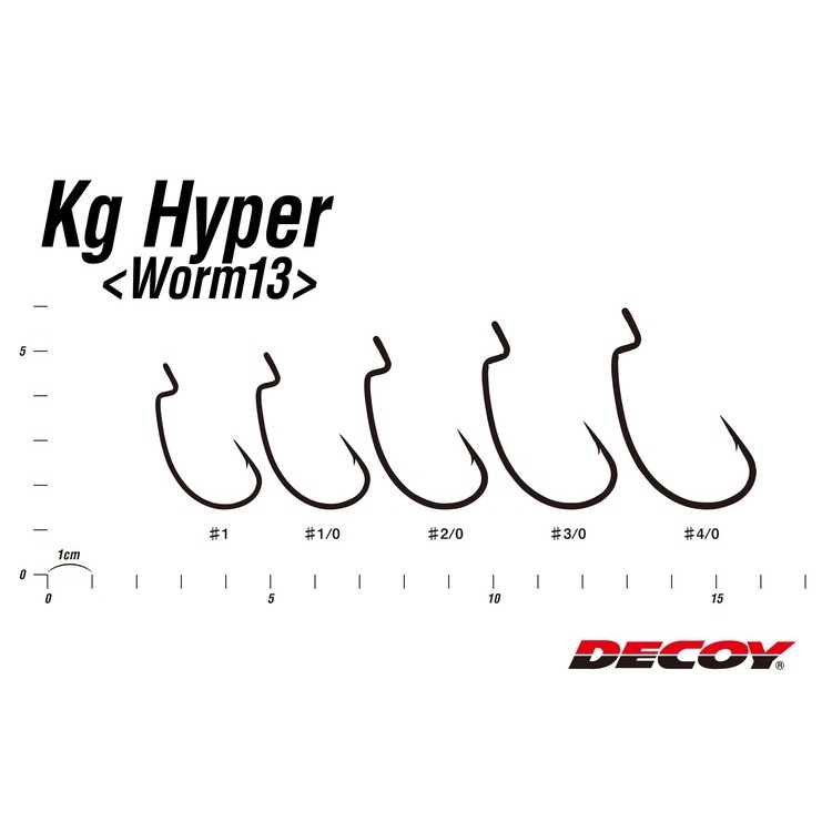>日安路亞< DECOY WORM13 KG HYPER 野獸級黑鱸曲柄鉤-細節圖3
