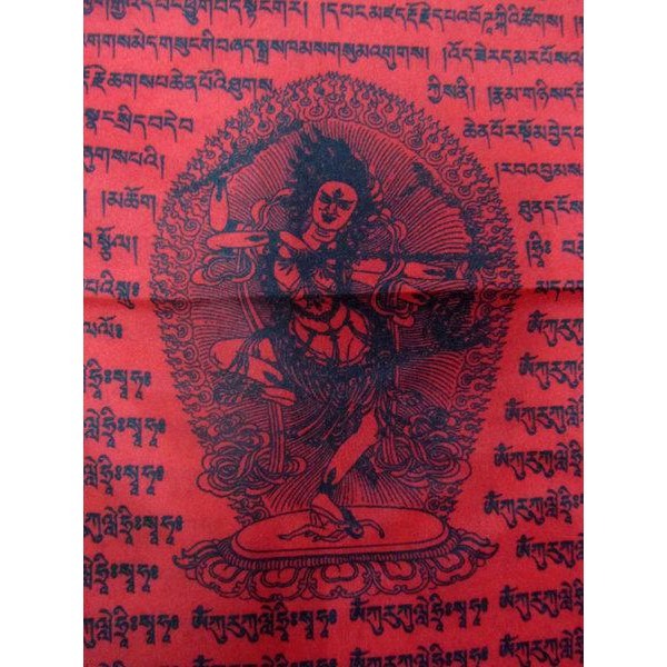 #禪圓#(作明佛母)咕嚕咕咧佛母天馬旗/風馬旗/五色旗-單卷五面(附繩)-細節圖2