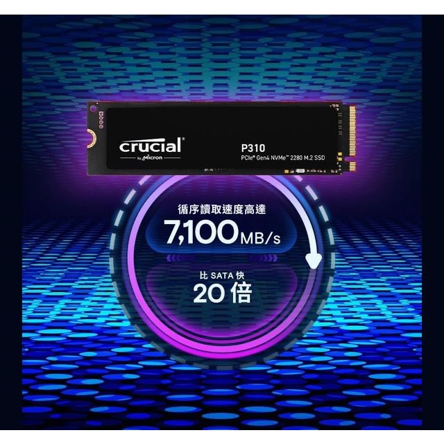 ￼￼ Crucial 美光 Micron P310 1TB Gen4 PCIe 4.0 固態硬碟-細節圖6