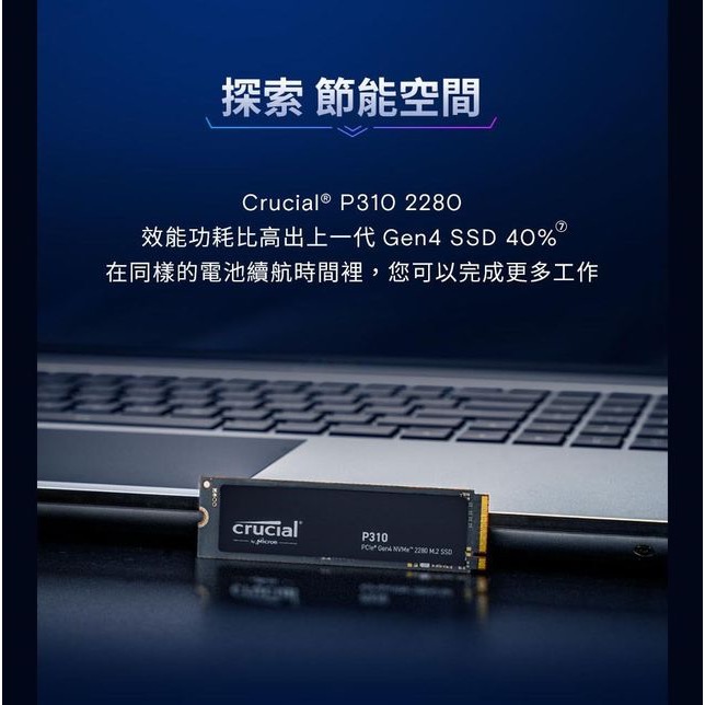 ￼￼ Crucial 美光 Micron P310 1TB Gen4 PCIe 4.0 固態硬碟-細節圖9