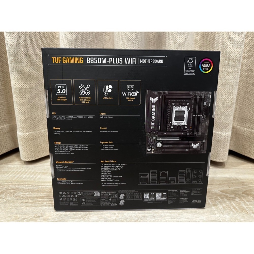 全新 ASUS 華碩TUF GAMING B850M-PLUS WIFI AM5主機板(M-ATX /3+2年保)-細節圖3