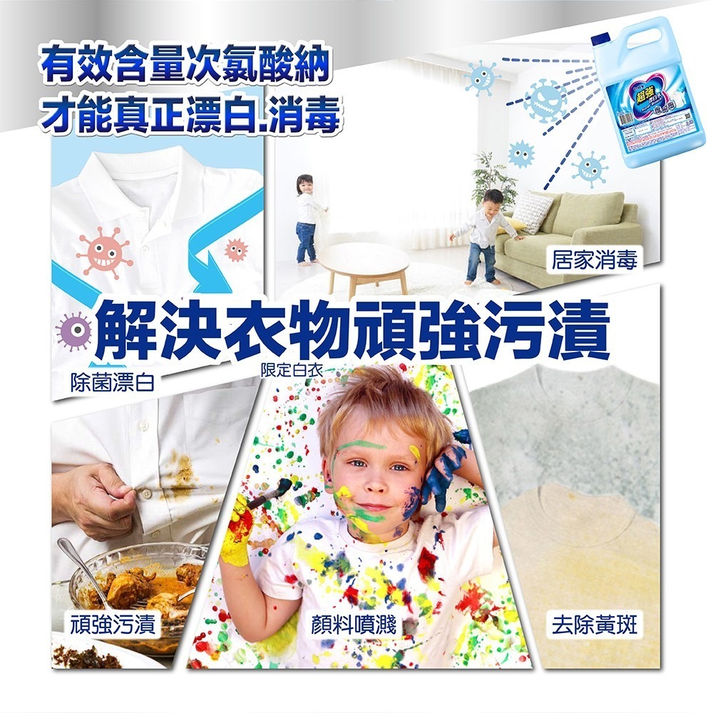 【限時購】妙管家 超強漂白水4L(4入)-細節圖5